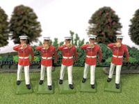 5 1986-87 BRITAINS Enamel Lead American Marines Marching Band Buglers | Approx 2.25" Tall