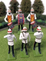 6 1985-86 W BRITAIN Enamel Lead Bahamas Military Marching Band Members | Approx 2.25" Tall