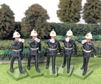 5 1980's W BRITAIN Enamel Lead Royal British Marines Marching Band Buglers | Approx 2.25" Tall