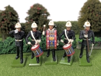 5 1980s W BRITAIN Enamel Lead Military Marching Band Members | Approx 2.25" Tall