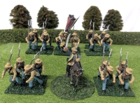 7 Batches of Handpainted Lightweight US Civil War Confederate 9th Georgia Soldiers & Cast Metal Commander Warburton on Horseback All on Flocked Bases | Most 1.25" Tall