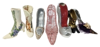 MORE SHOES! 7 Decorative Shoes in Porcelain, Wire, Resin by the Cash Family + | Up to 6.75" Tall