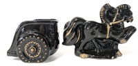 Fantastic 2-Piece Mid Century Modern Horse-Drawn Chariot Planter | 5.5" Tall