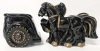 Fantastic 2-Piece Mid Century Modern Horse-Drawn Chariot Planter | 5.5" Tall - 4