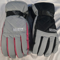 2 New Pairs Of | Size: M Outdoor Master Winter Gloves | Perfect For Snowboarding, Skiing, Etc | Colours: Black & Pink