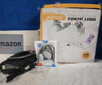 5 Pcs New | ( 3 ) HDMI Cables 2+ FT Long Each | ( 1 ) Wamelt 9V USB Adapter | ( 1 ) Agptek 6.65FT Long 3 Channel Floor Cable Protector