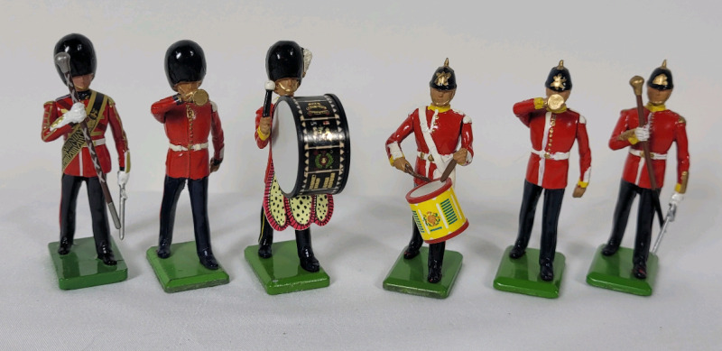 WBritain " Band of the Royal Scots & Band of Middlesex " Metal Toy Soldiers , 54mm . 6pcs , Not Complete Sets