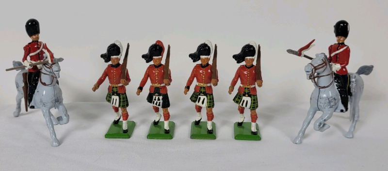 Metal Toy Soldiers " Royal Scots Dragoons & Gordon Highlanders " , 54mm . 6pcs , Not Complete Sets