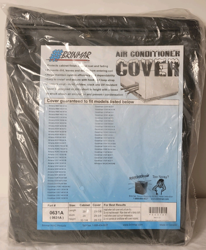 New - Brinmar Outdoor Air Conditioner Cover , measures 29 3/8"&times;29 3/8"&times;28.5"
