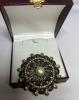 Spectacular Vintage Rhinestone Domed Filigree Brooch - 6
