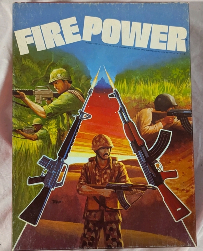 1984 - Avalon Hill - Firepower: A Game of Man-To-Man Squad Tactics - Box, Board and Rules only.
