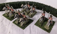 9 Scots Grey's 2nd North British Dragoon Guard Hand Painted Lead Miniatures. 1 Without Rider, and another with Loose Rider. 2" Tall.