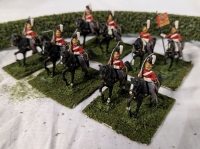 9 Cavalry Hand Painted Lead Miniatures. 2" Tall.