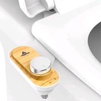 New ANBSR Ultra-Slim Bidet Dual Nozzle Bidet Attachment w Feminine and Posterior Wash & Pressure Dial | Non-Electric Cold Water
