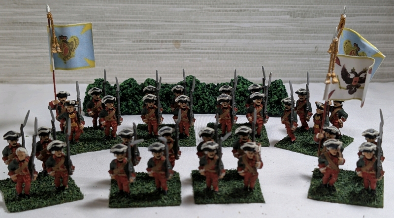 8 Hand Painted Metal Based Mini Soldier Quartets Apchronski Regiments On Flocked Bases Approx. 1.25" Tall