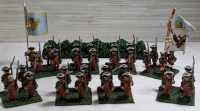8 Hand Painted Metal Based Mini Soldier Quartets Apchronski Regiments On Flocked Bases Approx. 1.25" Tall
