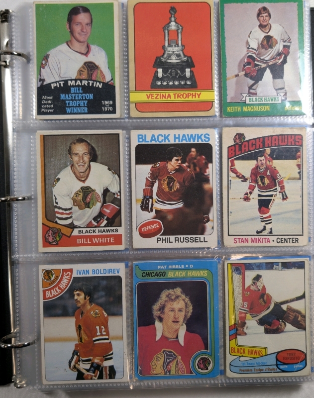 1970-2023 NHL Hockey Binder Of Chicago Blackhawks Trading Cards 225 Cards *No Doubles*