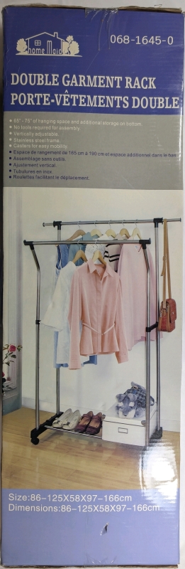 New Home Maid Double Garment Rack 125cmx58cmx97cm