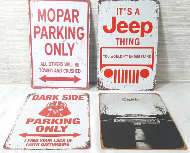 4 New Parking Metal Signs (12"X8")