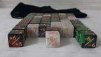 New Set of Multi Colored Dice (48 Pieces) & A Black String Bag
