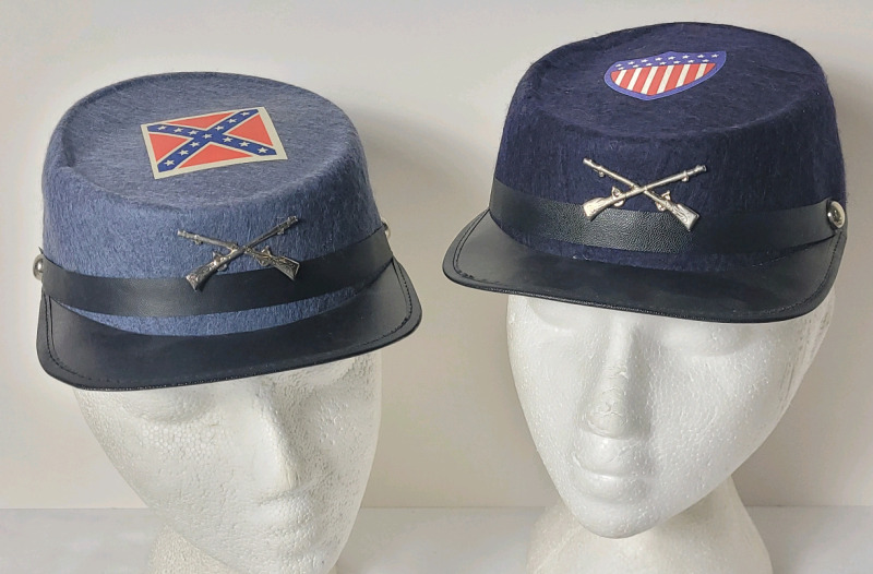 US Civil War Union & Confederate Military Reproduction Velt Caps , Size Medium