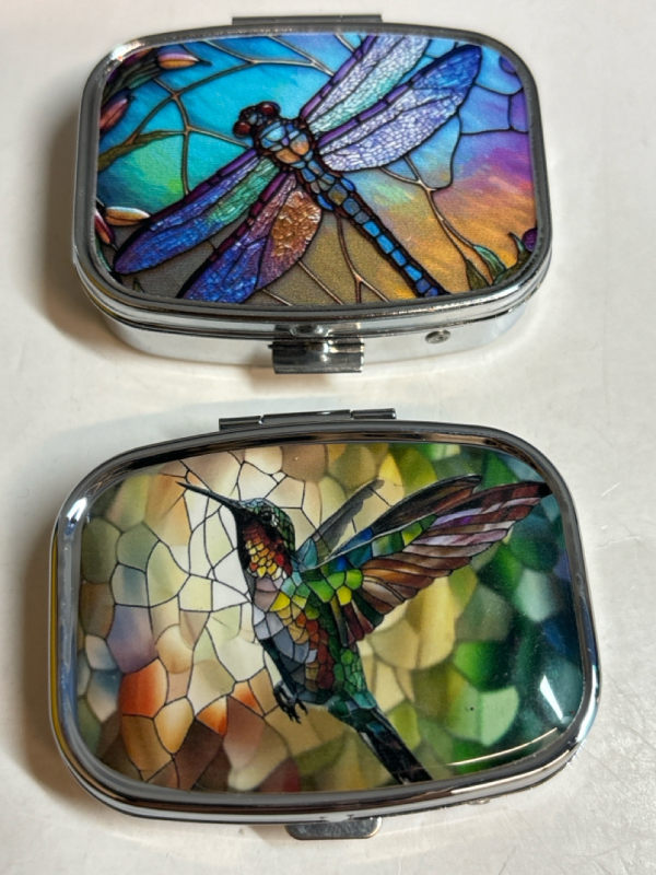 Two Scintillating Dragonfly Trinket Boxes