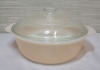 Fire King 1.5qt Casserole Dish with Pyrex Lid . No chips or cracks
