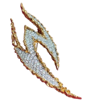 Scintillating Abstract Diamanté Brooch Stamped 2222