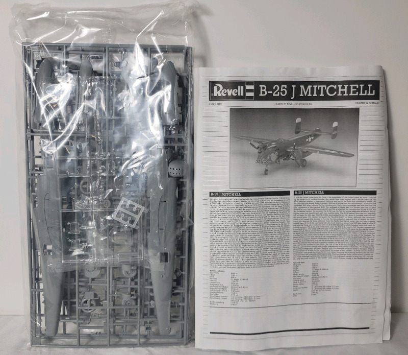 Revell B-52 J Mitchell Bomber Model Kit , 1:48 Scale . No Box , Sealed Bag with Instructions & Decals