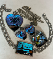 Art Deco Morpho Sterling Brooch Thomas L Mott England Sensational Necklace Bracelet Earrings