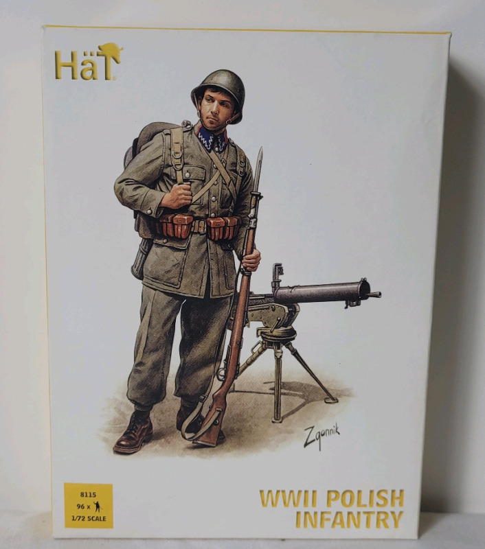 H&auml;T WWII Polish Army Infantry Plastic Model Miniatures, 1:72 Scale , 96pcs . Complete