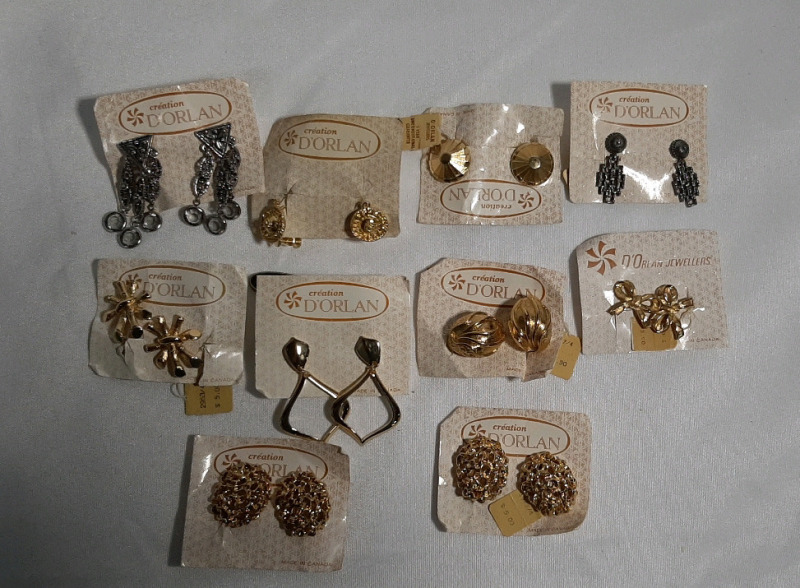 10 Pair of D'Orlan Clip On Earrings