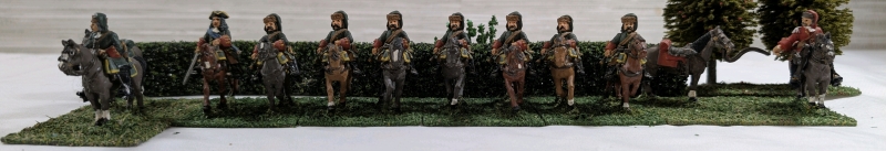 6 Handpainted Duos Of Napoleonic Soldiers On Flocked Bases Approx 1.25" Tall & Approx 2" Tall On Horseback