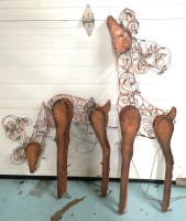 2 Outdoor Metal Reindeer Displays with Lights -