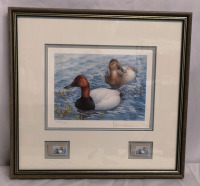 Framed 1986 Duck's Lithograph Print #ed 3439/10,840 Signed by J. F. Lansdowne with Collector Stamp Signed