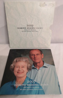 2007 Royal Mint Great Britain Diamond Wedding Crown 5 Pounds Coin - Her Majesty the Queen and His Royal Highness Prince Philip