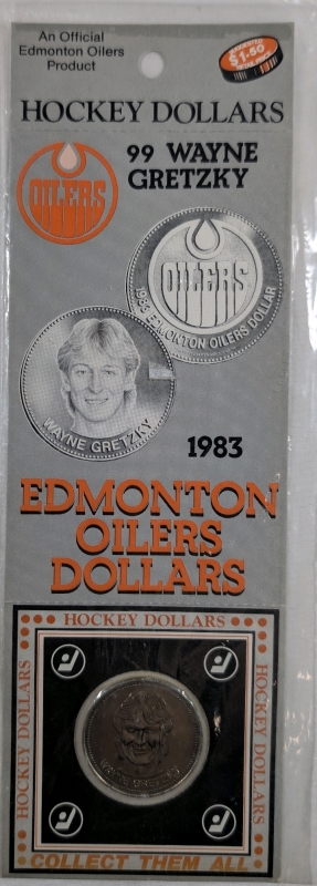 1983 NHL Hockey Dollars Edmonton Oilers Dollars Wayne Gretzky & 6 Assorted Token Lot