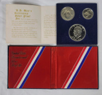 1976 (1776-) United States Silver Bicentennial Proof Coin Set . Dollar , Half Dollar & Quarter