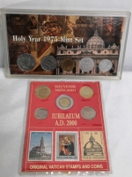 1975 Holy Year Coin Set The Morgan Mint & Souvenir Vaticano Lubilaeum A.D. 2000 Coin & Stamp Set