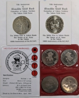 1972-73 Klondike Dollar Coins Including 2 1972 City Of Dawson Klondike Gold Rush 75th Anniversary Coins & 4 1974 Alberta R.C.M.P Centennial Souvenir Klondike Dollars