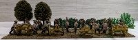 4 Handpainted Quartets of Cast Metal Napoleonic Cannon Regiment On Flocked Bases Approx 1.25" Tall *Cannons Are Loose*