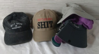 4 New Hats 2 baseball caps sh** & Bucket hats