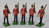 Five (5) Britains " The Middlesex Regiment " Metal Toy Soldiers , 54mm