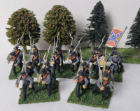 Five (5) Sets Handpainted Plastic 28mm Wargaming 3rd. Arkansas Infantry Regiment Confederate Army Miniatures