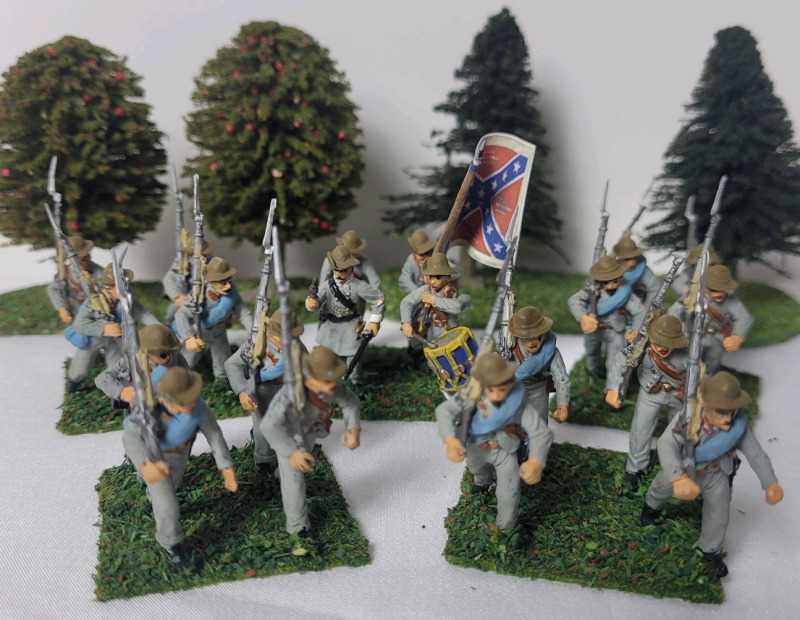 Five (5) Sets Handpainted Plastic 28mm Wargaming 14th. Tennessee Infantry Regiment Confederate Army Miniatures