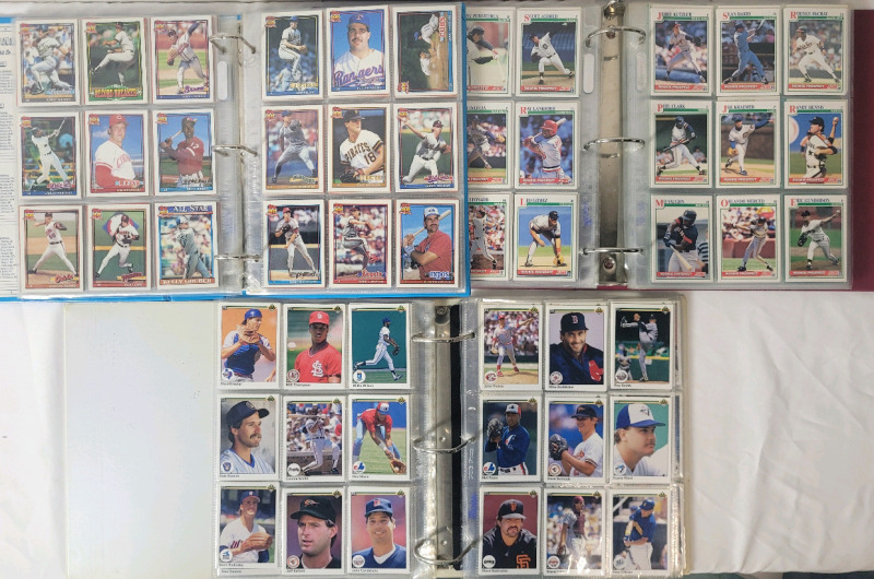 1990 - 91 Topps , Score & Upper Deck Baseball Trading Card Singles . 800++ Cards in 3 Binders