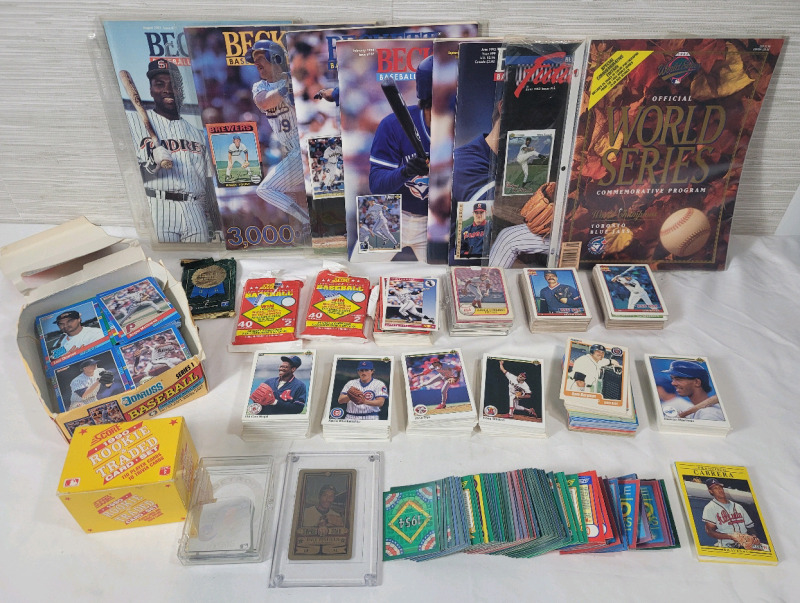 1990s Topps , Upper Deck , Donruss , Fleer Baseball Trading Card Singles & Beckett Baseball Magazines plus 1993 World Series Commemorative Program