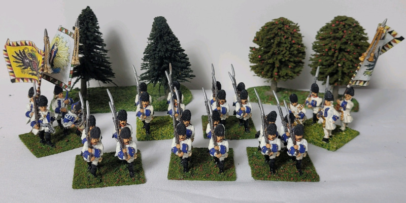 Seven (7) Sets Handpainted 28mm Cast Metal Austrian Grenadiers Napoleonic Wars Wargaming Miniatures .