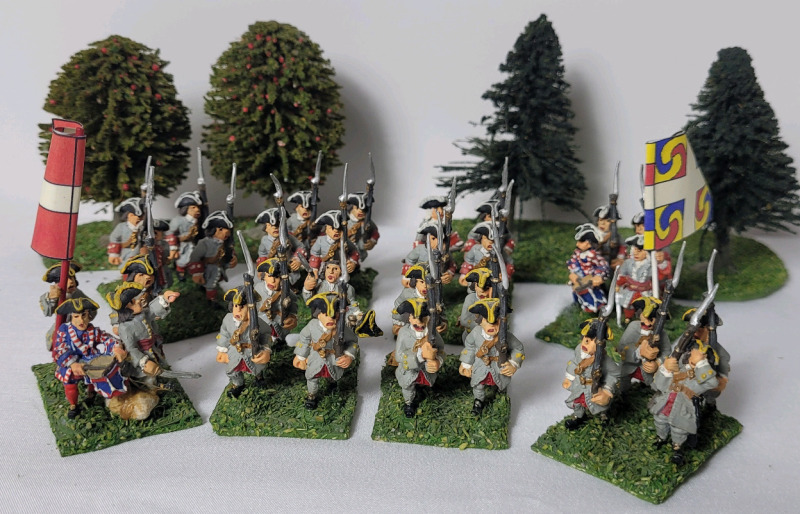 Eight (8) Sets Handpainted 28mm Cast Metal French Army Foot Regiments Seven Years War Wargaming Miniatures