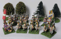 Eight (8) Sets Handpainted 28mm Cast Metal French Army Foot Regiments Seven Years War Wargaming Miniatures